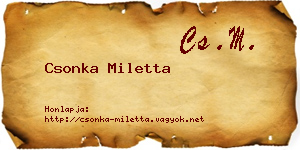 Csonka Miletta névjegykártya